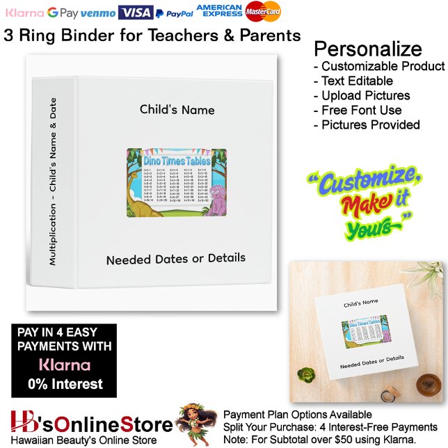 19 Learn Multiplication Child's Name Date Teacher  3 Ring Binder (19 Learn Multiplication Child's Name Date Teacher 3 Ring Binder.)