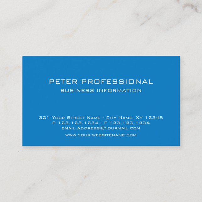 19 Modern Professional Business Card sky blue colo (Front)