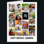 19 Photo Collage Happy Birthday Grandpa Card<br><div class="desc">Wish grandpa a happy birthday with this jumbo photo collage birthday card to which you can add 19 photos of the grand kids, and grandpa's age in big white numbers against a black background. White and black jumbo photo collage birthday card to wish grandpa a happy birthday personalized with his...</div>