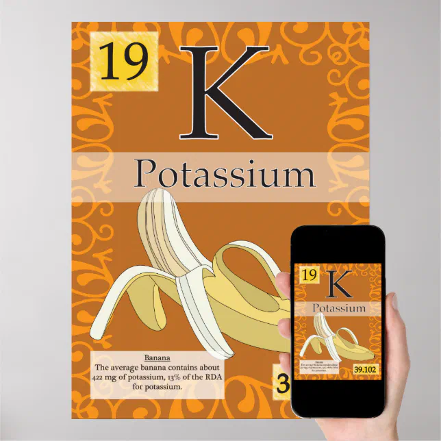 Potassium K Periodic Table Of The Elements Poster Zazzle