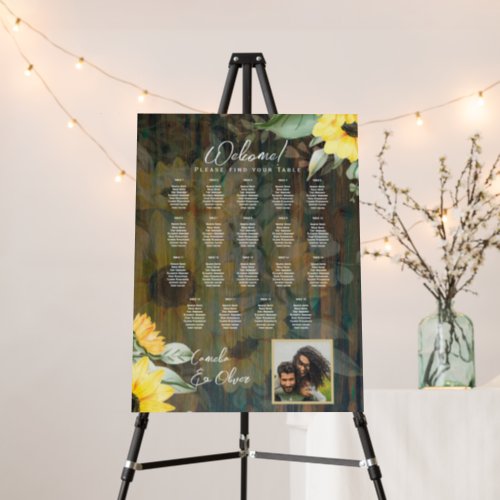 19 Table Rustic Wood SUNFLOWERS PHOTO SEATING Foam Board