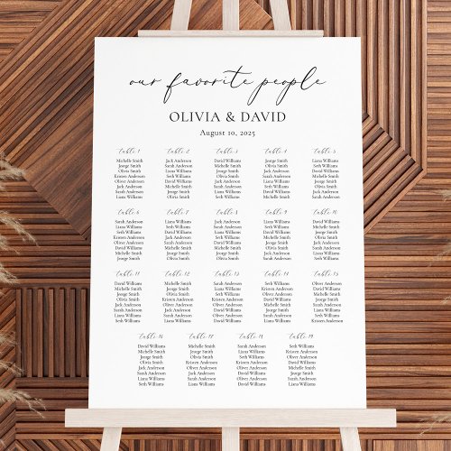 19 Tables Simple Our Favorite People Seating Chart