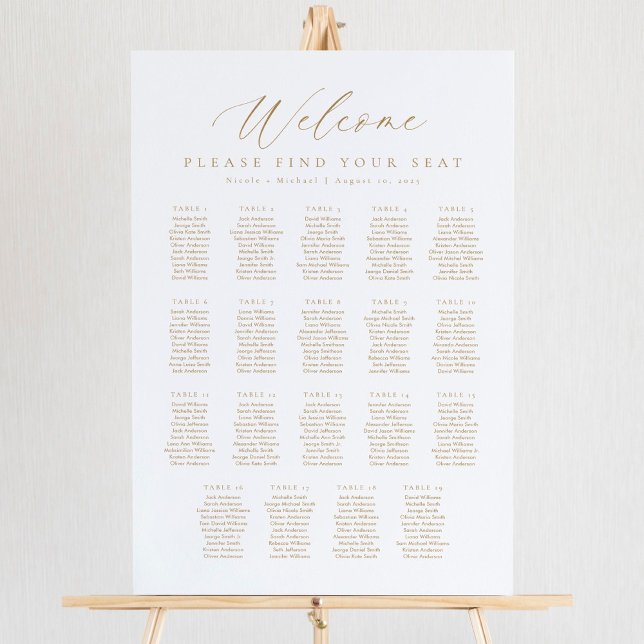 19 Tables Welcome Seating Chart (Creator Uploaded)