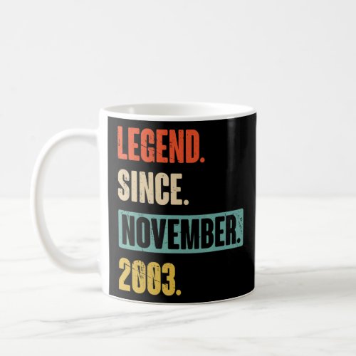 19 Year Old 19th Birthday BDay  Legend Since Novem Coffee Mug