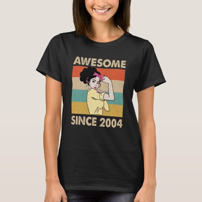 19 Year Old Awesome Since 2004 19th Birthday T-Shirt (Front)