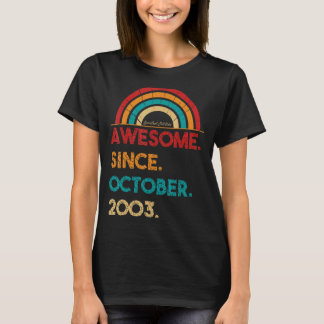 19 Year Old Awesome Since October 2003  19th Birth T-Shirt