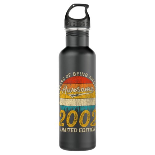 19 Year Old Bday 2002 Awesome Since 19th Birthday Stainless Steel Water Bottle