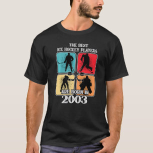 19 Year Old Ice Hockey Player 2003 19th Birthday V T-Shirt