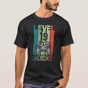 19 Year Old Level 19 Unlocked 19th Birthday Boy G T-Shirt