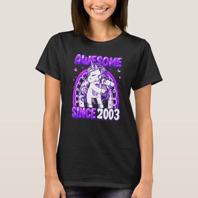 19 Years Old Unicorn Flossing 19th Birthday Girl U T-Shirt (Front)