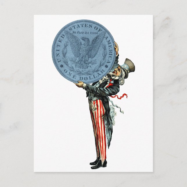19C Uncle Sam Likes Silver Postcard (Front)