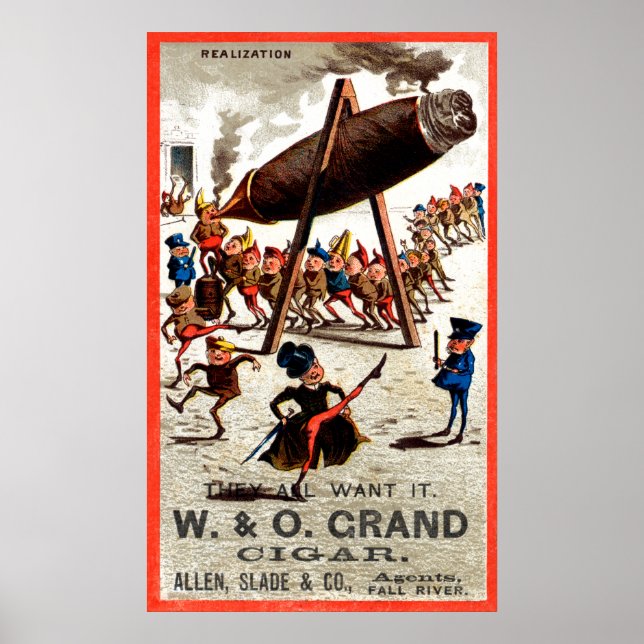 19C Vintage Grand Cigar Poster (Front)