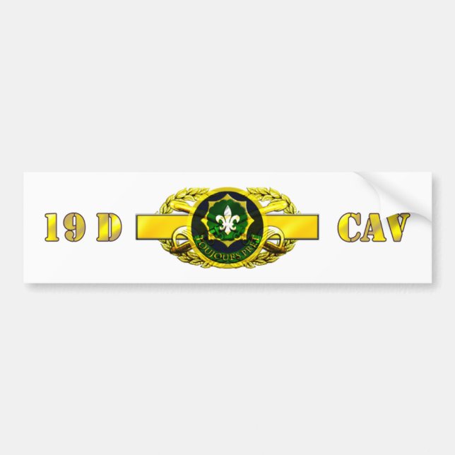19D 2nd Armored Calvary Regiment Bumper Sticker (Front)