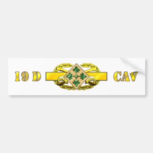 19D 4th Infantry Division Bumper Sticker