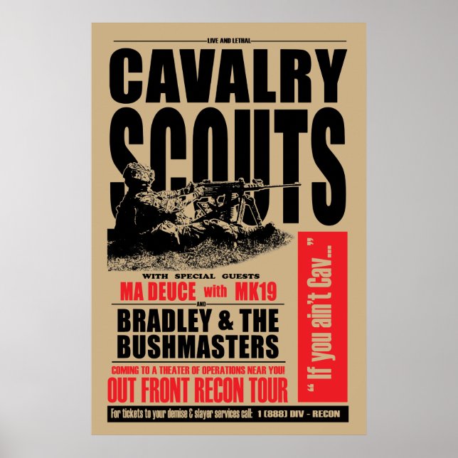 19D Cav Scout, Concert style poster (Front)