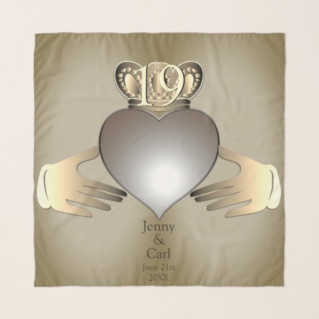 19th,8th Anniversary Claddaugh Photo Scarf (Front)