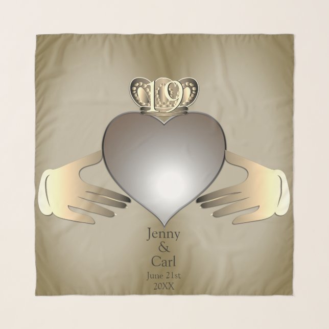 19th,8th Anniversary Claddaugh Photo Scarf (Front)