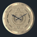 19th & 8th Bronze Anniversary Wall Clock<br><div class="desc">So,  it's their 19th or 8th wedding  anniversary and you'd like to honor it with a gorgeous,  bronze-color wall clock? Then perhaps my ornate emblem with bronze-like graphics graphics will be just the thing!</div>