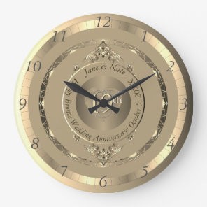19th & 8th Bronze Anniversary Wall Clock