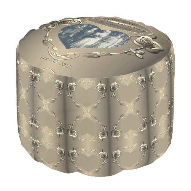 19th/8th Bronze (Color) Anniversary  Pouf (Angled Back)