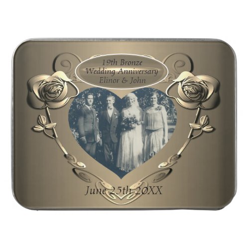 19th8th BronzeColorPhoto Wedding Anniversary Jigsaw Puzzle