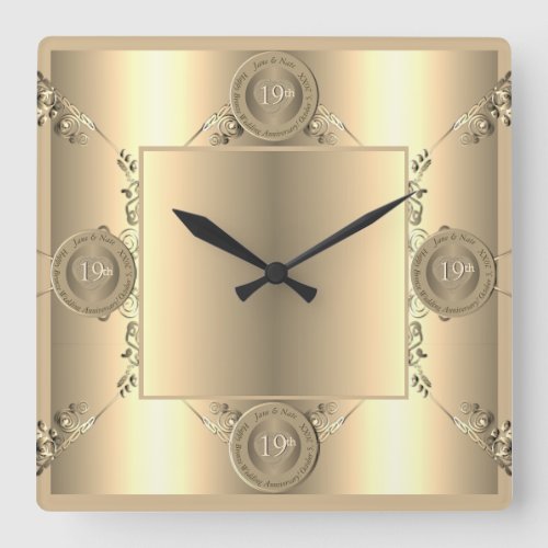 19th  8th Bronze Wedding Anniversary Wall Clock
