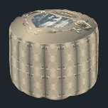 19th/8th Wedding Anniversary Pouf<br><div class="desc">Alas, a gorgeous pouf for HER to honor their 19th or 8th, bronze, wedding anniversary with a heart emblem and medallion text, how special is that?! Bronzeesque rose graphics with my heart pattern framing her favorite pic. If you wish for any customization or illustration made just for you, just message...</div>