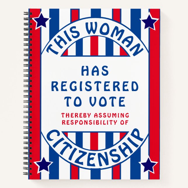 19th Amendment Votes for Women Victory poster Notebook (Front)