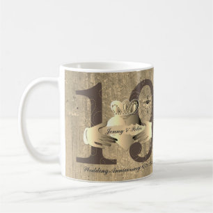 19th Anniversary Bronzy Claddagh Ring Flask Coffee Mug