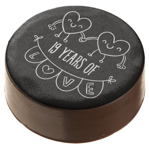 19th Anniversary Gift Chalk Hearts Chocolate Covered Oreo