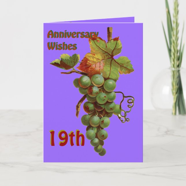 19th Anniversary wishes, customiseable Card (Front)