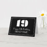 [ Thumbnail: 19th Birthday: Art Deco Inspired Look "19" & Name Card ]