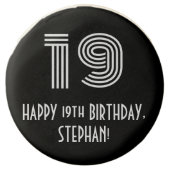19th Birthday - Art Deco Inspired Look "19", Name Chocolate Covered Oreo (Front)