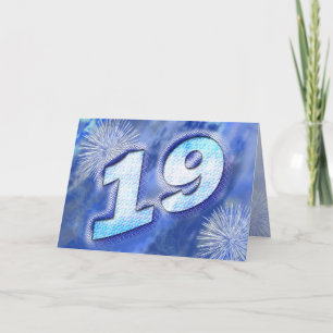 19th birthday card with fireworks