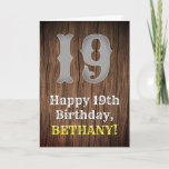 [ Thumbnail: 19th Birthday: Country Western Inspired Look, Name Card ]