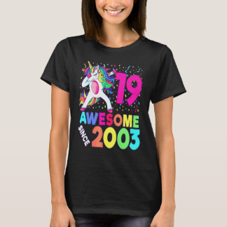 19th Birthday Dabbing Unicorn Party 19 Years Old T-Shirt
