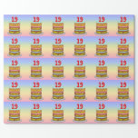 [ Thumbnail: 19th Birthday: Fun Cake and Candles + Custom Name Wrapping Paper ]