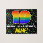[ Thumbnail: 19th Birthday — Fun, Colorful Music Symbols & “19” Jigsaw Puzzle ]