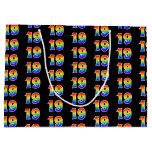 [ Thumbnail: 19th Birthday: Fun Rainbow Event Number 19 Pattern Gift Bag ]