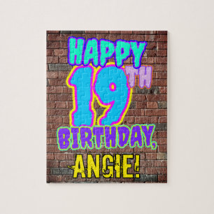 19th Birthday ~ Fun, Urban Graffiti Inspired Look Jigsaw Puzzle