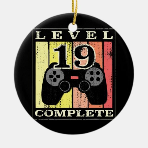 19th birthday gamer level 19  ceramic ornament