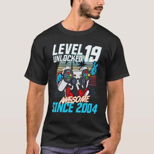 19th Birthday Gaming Level 19 Unlocked Awesome Sin T_Shirt