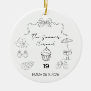 19th Birthday Gift for Daughter Milestone Birthday Ceramic Ornament