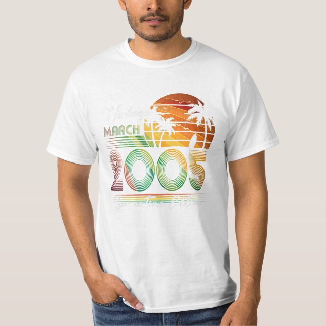 19th Birthday Gift Vintage Retro March  T-Shirt (Front)