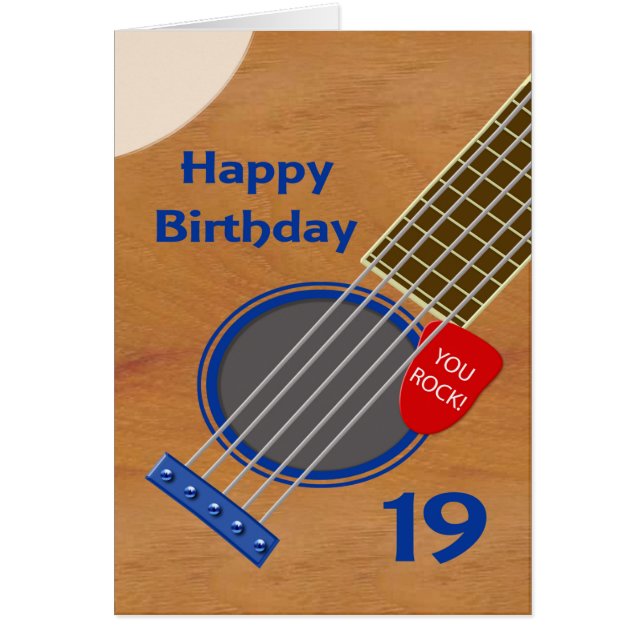 19th Birthday Guitar Player Birthday Cards (Front)