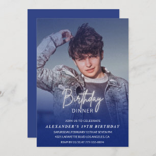 19th birthday invitation Birthday Dinner Photo Men