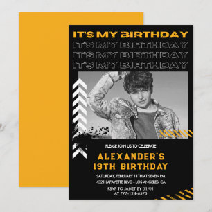 19th birthday invitations Men Photo Spray paint