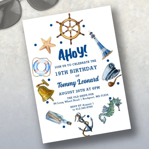 19th Birthday Nautical Summer 2024 Invitation