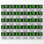 [ Thumbnail: 19th Birthday - Nerdy / Geeky Style "19" and Name Wrapping Paper ]
