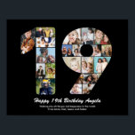 19th Birthday Number 19 Photo Collage Gift Poster<br><div class="desc">Mark years of wonderful memories and adventures with this captivating 19th Birthday Number Photo Collage. This customizable template is the perfect blend of creativity and sentiment, allowing you to create a truly memorable and personalized gift for your loved one's special day. Capture the essence of incredible years in a single...</div>